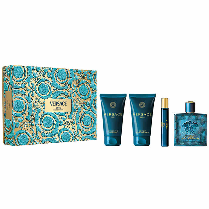 Versace Eros Eau De Perfume Spray 100ml Set 4 Pieces - Luxora Luxora