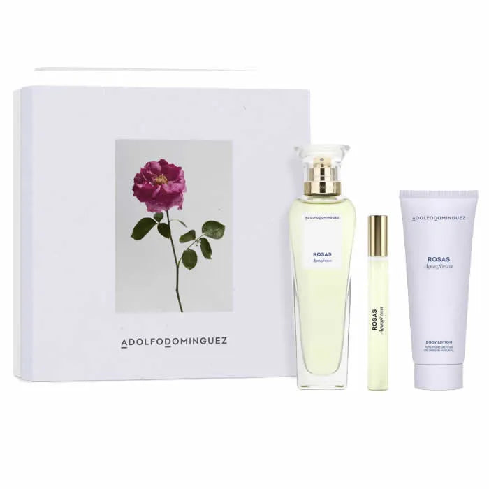 Adolfo Dominguez Agua Fresca De Rosas Eau De Toilette 120ml Set 3 Pieces Luxora