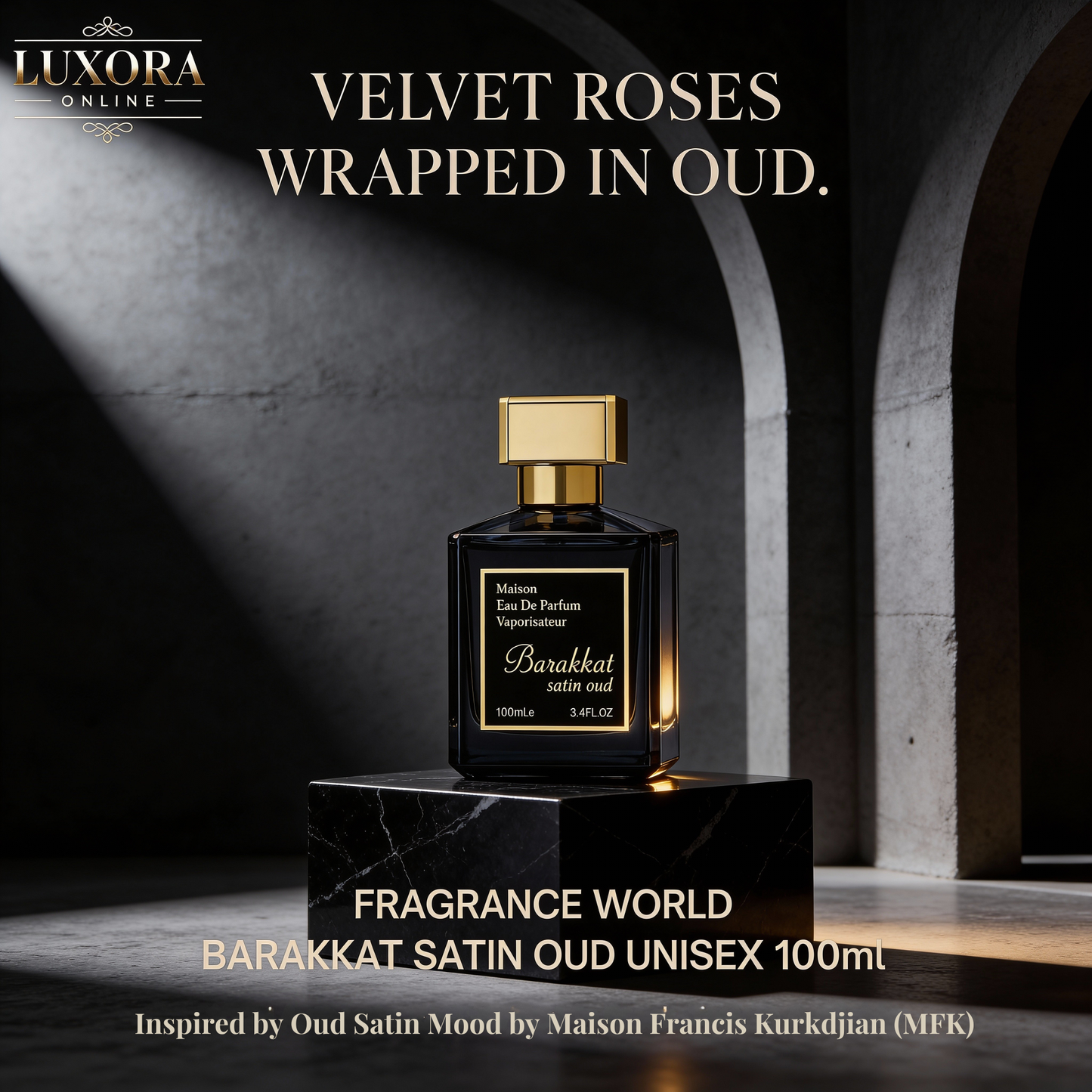 Fragrance World Barakkat Satin Oud Unisex EDP 100ml - Luxora Luxora