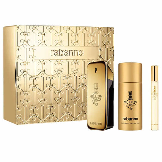 Paco Rabanne 1 Million Eau De Toilette Spray 100ml Set 3 Pieces - Luxora
