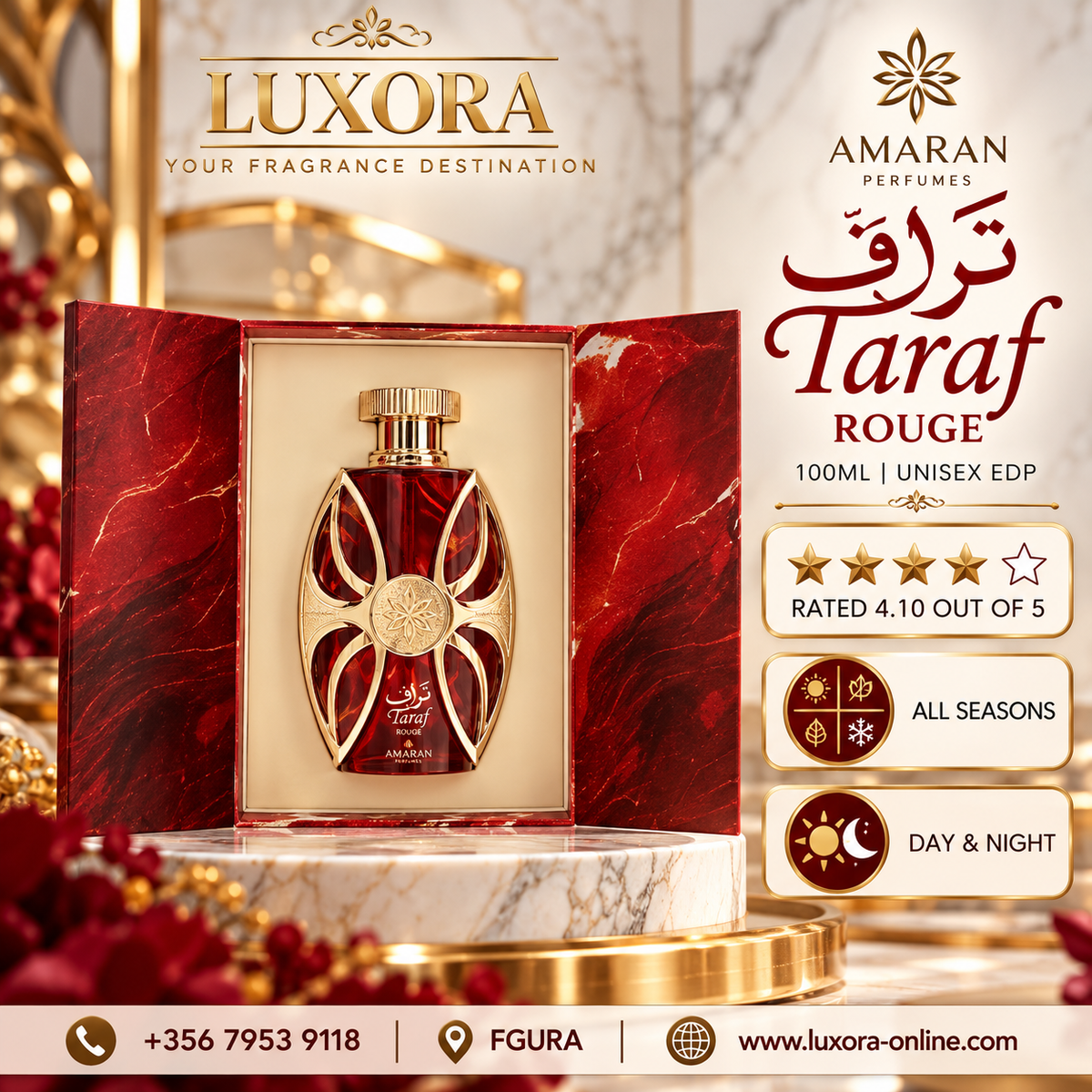 Amaran Taraf Rouge 100ml Luxora