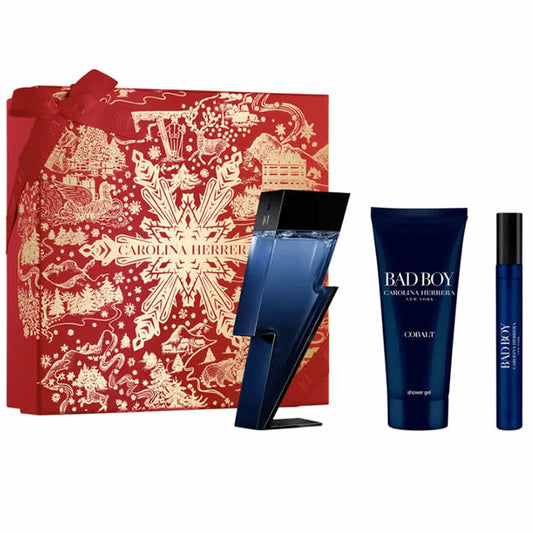 Carolina Herrera Bad Boy Cobalt Eau De Perfume 100ml Set 3 Pieces