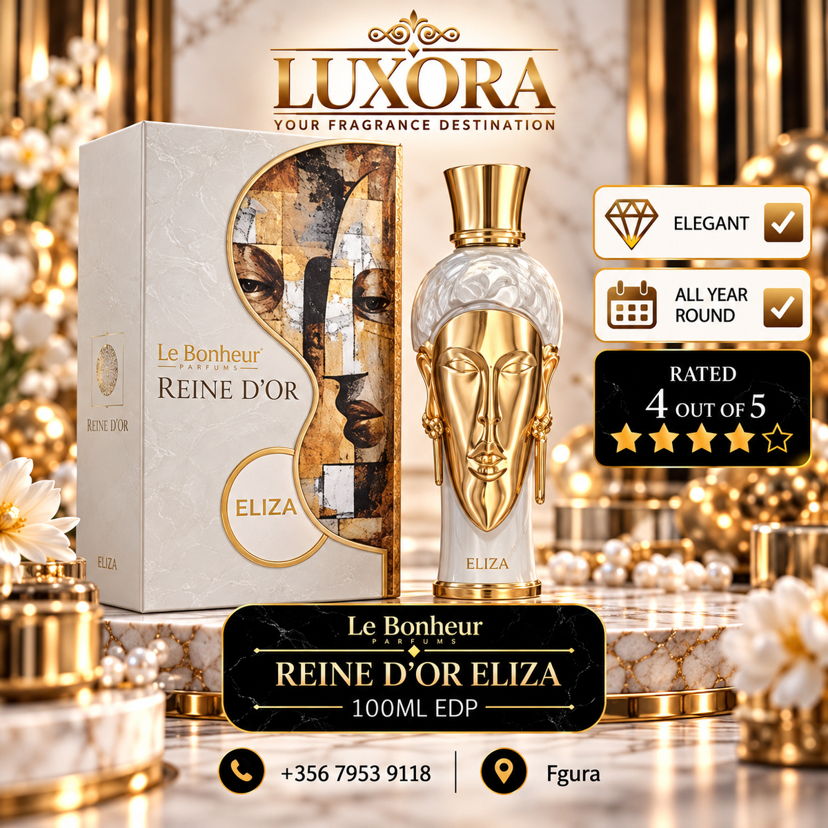 Le Bonheur Reine d’Or Eliza Eau de Parfum 100ml Luxora
