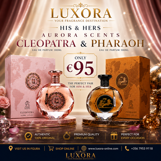 Aurora Scents Cleopatra & Pharaoh His & Hers Duo | 2 x 100ml EDP – €95