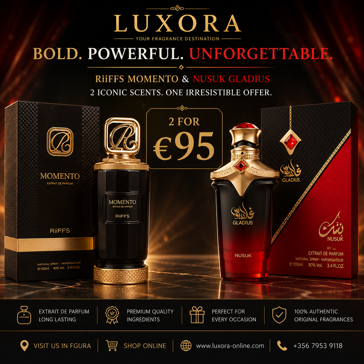 RiiFFS Momento & Nusuk Gladius | Luxury Extrait de Parfum Duo – 2 for €95 Luxora