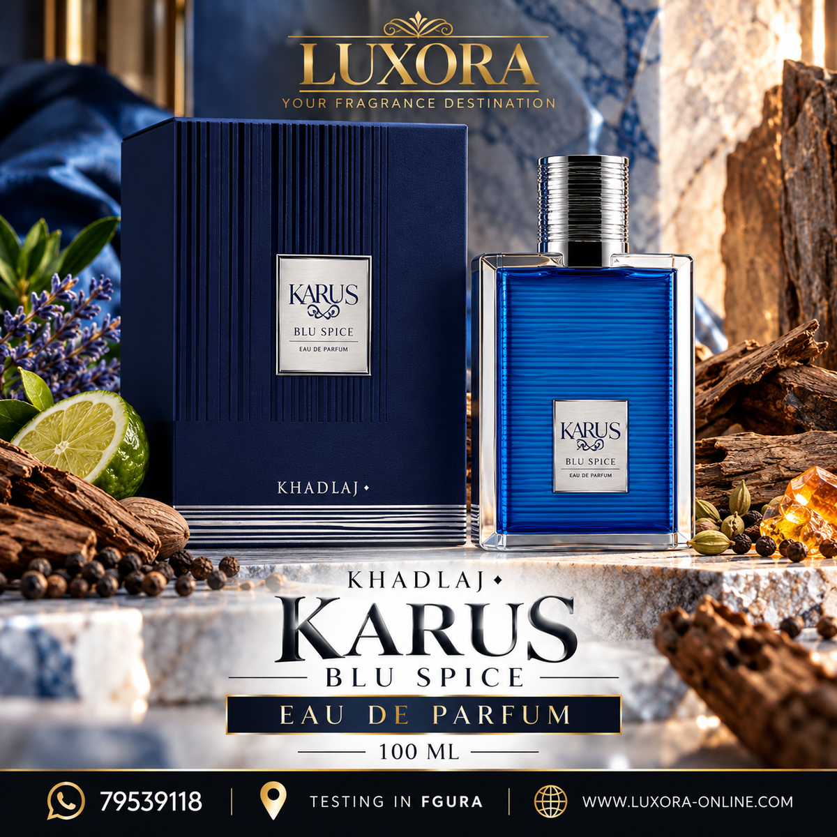 Khadlaj Karus Blu Spice Unisex EDP 100ml Luxora